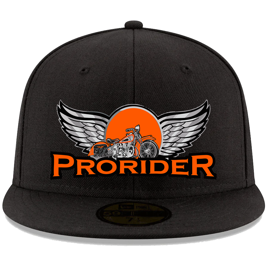 ProRider Black Flat Bill Cap